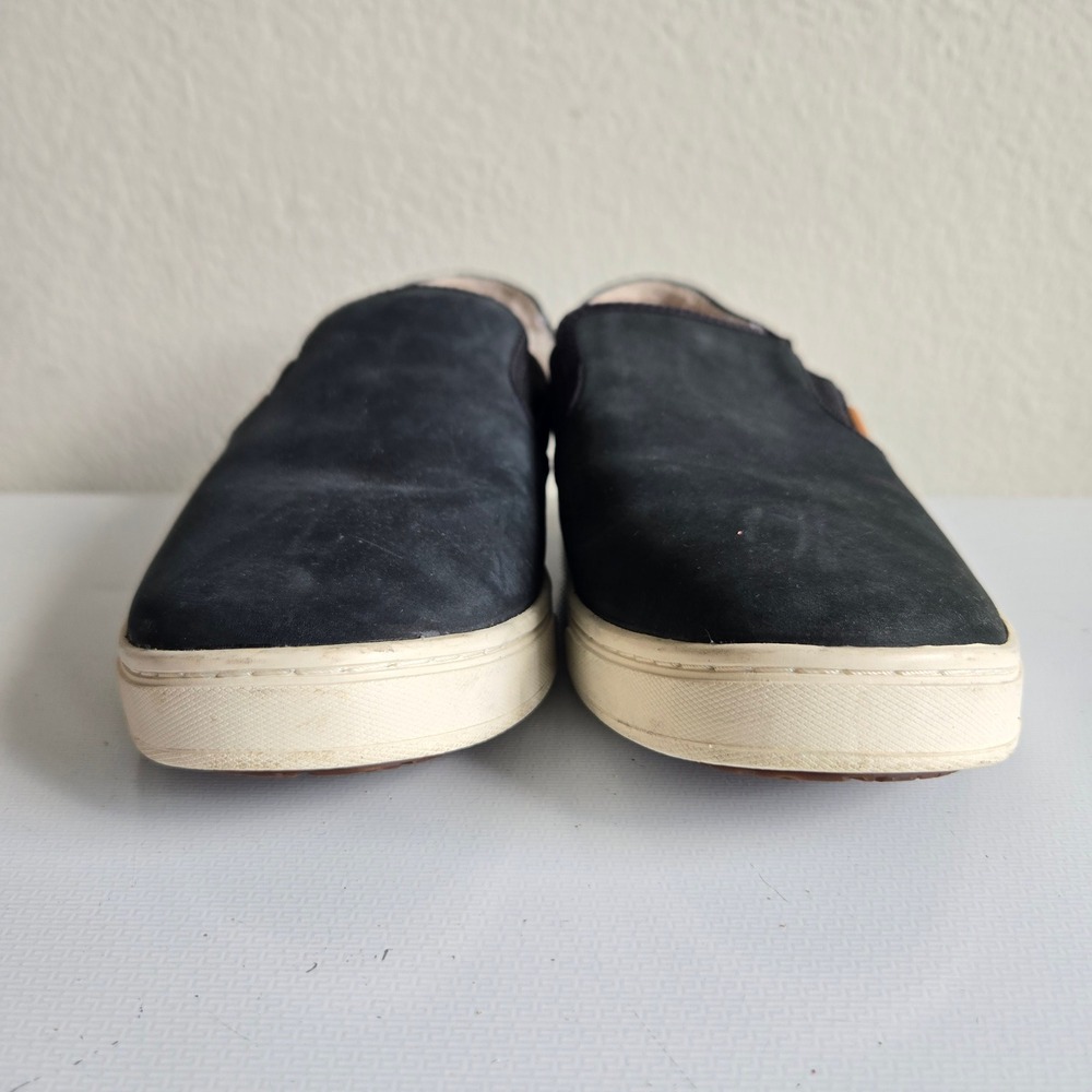 Olukai Pehuea Heu Black Leather Shearling Lined Slip On Sneakers Womens 8 20391 - Picture 2 of 11